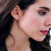 5 Pairs Stud Earrings Set, Hypoallergenic Cubic Zirconia 316L Earrings Stainless Steel CZ Earrings 3-8mm, Rose Gold